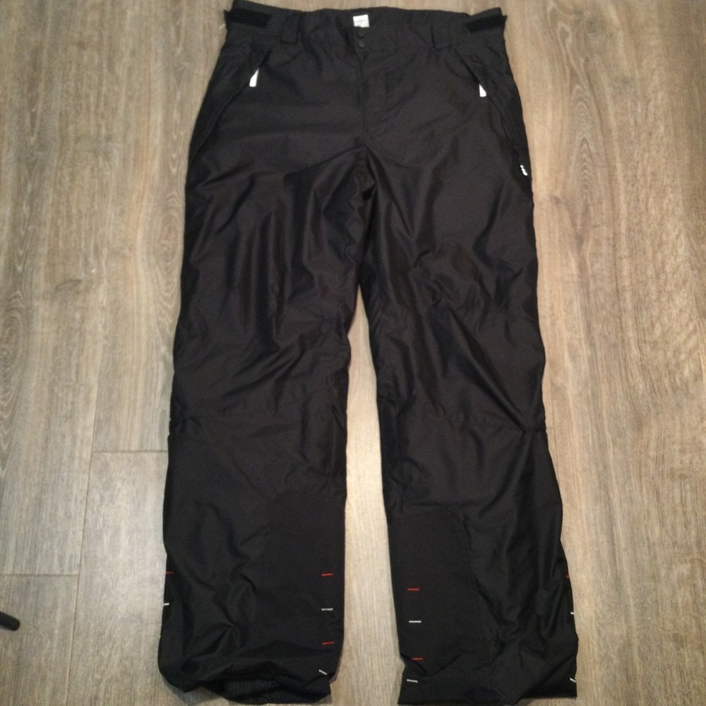 Wed'ze Ski Snowboard Pants Men's Large 40x34 Black Adjustable Waist Lined Padded